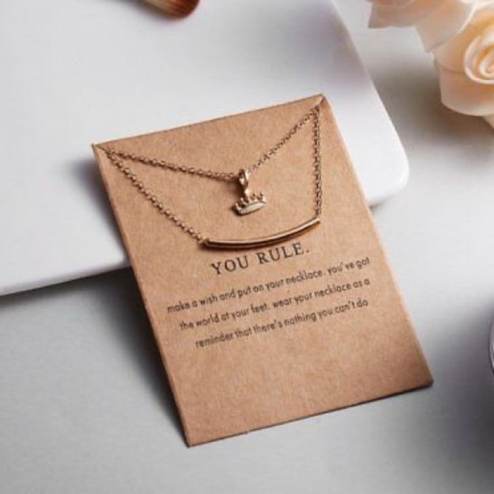 You Rule Layered Necklace With Card - Picture 3 of 5